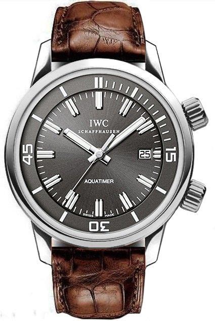 iwc vintage aquatimer white gold|IWC Vintage Aquatimer Slate Grey Dial 18kt White Gold Brown.